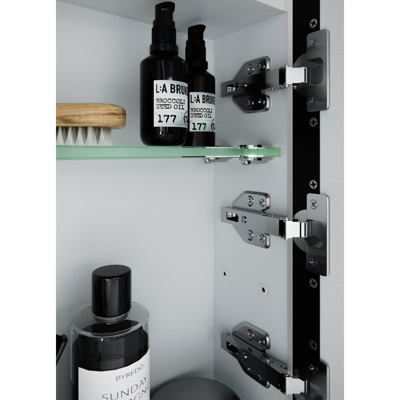 Glass Warehouse Recessed Framed 2 of Doors Medicine Cabinet with ...